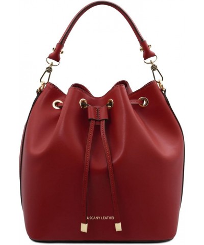 Vittoria Leather bucket bag Red $45.44 Shoulder Bags