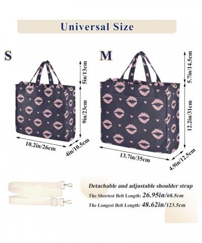 Kiss Love Print Corduroy Tote Bag for Women Hobo Crossbody Bags Valentine's Day Shoulder HandBag, S $14.09 Totes