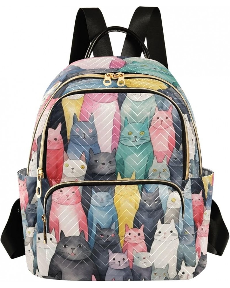 Cat Seamless Pattern Fashion Backpack Purse Ladies Fashion Rucksack Travel Shoulder Bag Casual Daily Backpack Medium $21.45 B...