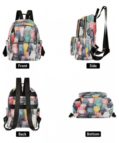 Cat Seamless Pattern Fashion Backpack Purse Ladies Fashion Rucksack Travel Shoulder Bag Casual Daily Backpack Medium $21.45 B...