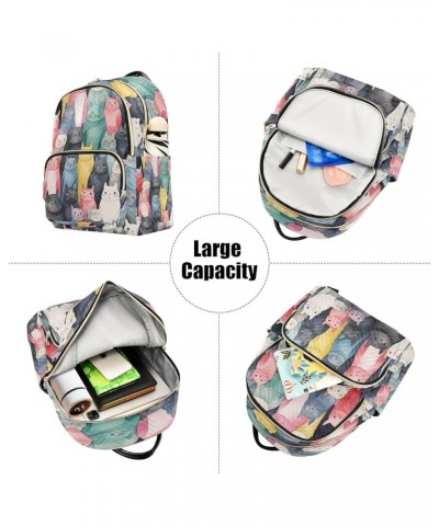 Cat Seamless Pattern Fashion Backpack Purse Ladies Fashion Rucksack Travel Shoulder Bag Casual Daily Backpack Medium $21.45 B...