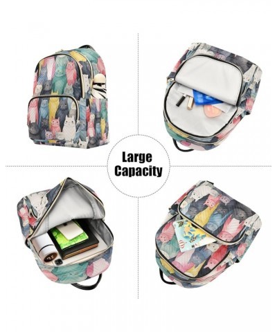 Cat Seamless Pattern Fashion Backpack Purse Ladies Fashion Rucksack Travel Shoulder Bag Casual Daily Backpack Medium $21.45 B...