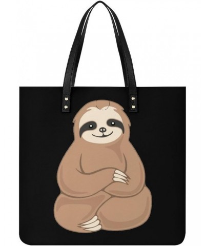 Cute Sloth Printed Tote Bag for Women Fashion Handbag with Top Handles Shopping Bags for Work Travel $17.09 Totes