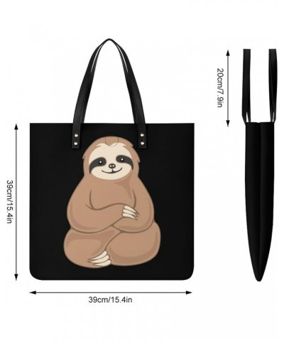 Cute Sloth Printed Tote Bag for Women Fashion Handbag with Top Handles Shopping Bags for Work Travel $17.09 Totes