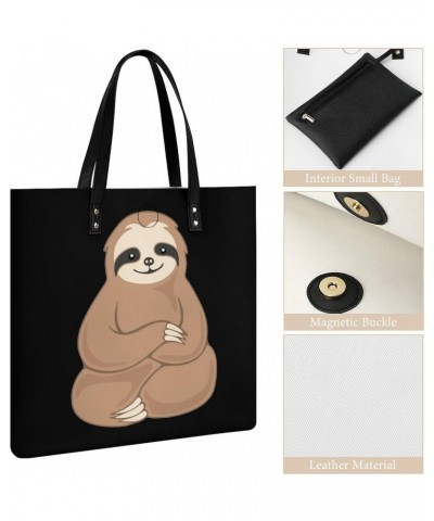 Cute Sloth Printed Tote Bag for Women Fashion Handbag with Top Handles Shopping Bags for Work Travel $17.09 Totes