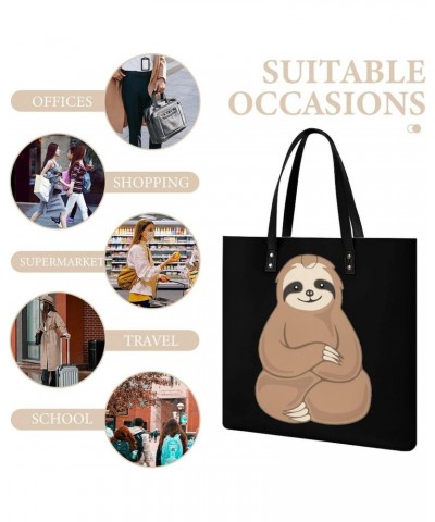 Cute Sloth Printed Tote Bag for Women Fashion Handbag with Top Handles Shopping Bags for Work Travel $17.09 Totes