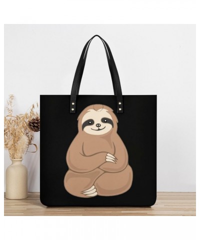 Cute Sloth Printed Tote Bag for Women Fashion Handbag with Top Handles Shopping Bags for Work Travel $17.09 Totes