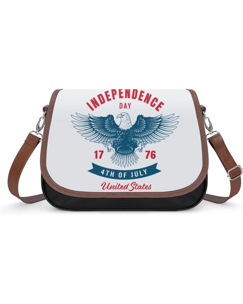 Printed Shoulder Crossbody Bag Leather Hobo Bags Medium Ladies Top Handles Satchels July 4 US Flag Color8 $24.50 Hobo Bags