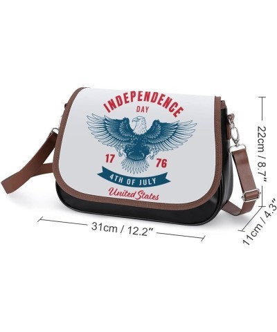 Printed Shoulder Crossbody Bag Leather Hobo Bags Medium Ladies Top Handles Satchels July 4 US Flag Color8 $24.50 Hobo Bags