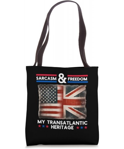 Sarcasm Freedom British American Flag Union Jack England USA Tote Bag $12.99 Totes