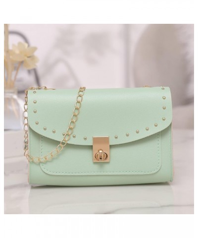 Small Tote Bag with Zipper Fashion Chain Shoulder Bag Comfortable Practical Bag Green $8.75 Shoulder Bags