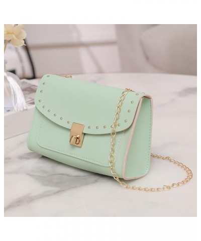 Small Tote Bag with Zipper Fashion Chain Shoulder Bag Comfortable Practical Bag Green $8.75 Shoulder Bags