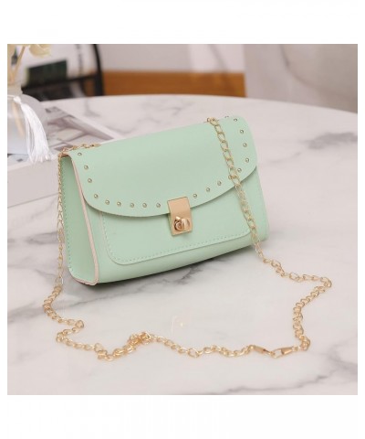 Small Tote Bag with Zipper Fashion Chain Shoulder Bag Comfortable Practical Bag Green $8.75 Shoulder Bags