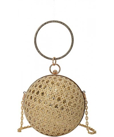 Evening Bag European And American Fashion Diamond-Encrusted Retro Shoulder Bag Women'S Crossbody Chain Ball Small Round Bag G...