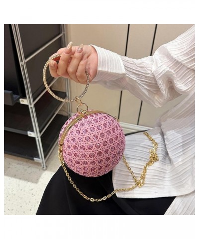 Evening Bag European And American Fashion Diamond-Encrusted Retro Shoulder Bag Women'S Crossbody Chain Ball Small Round Bag G...