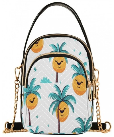 Tropical Coconut Tree Crossbody Handbags for Women Casual Leather Shoulder Phone Purse $12.48 Crossbody Bags