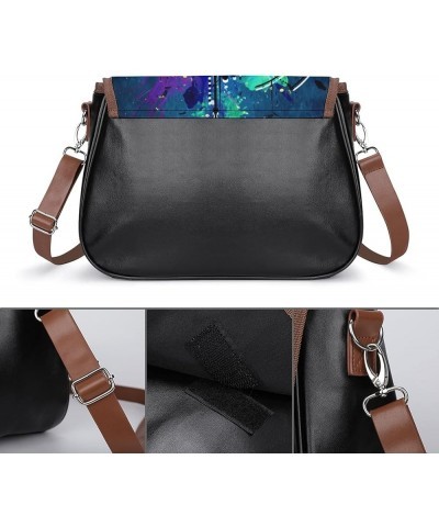 Printed Crossbody Bag Shoulder Bag PU Leather Women's Designer Satchels Little Cute Elephant Color11 $24.19 Hobo Bags