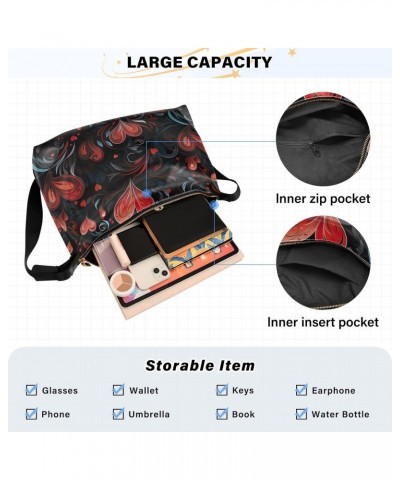 Valentine's Day Heart Red Crossbody Bag for Women Men with Adjustable Strap PU Leather Shoulder Hobo Purse Bag 20850963 $16.5...