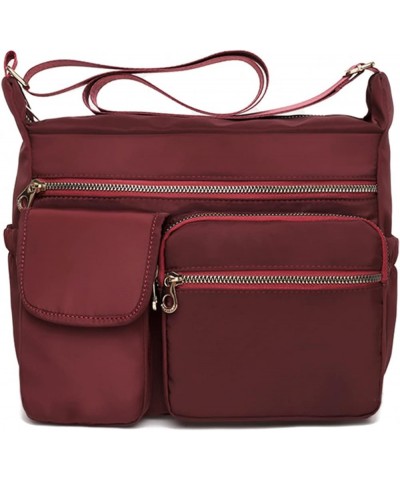 Crossbody Purses for Women Nylon Multipockets Messenger Shoulder Bags Lightweight Daily Pocketbooks Red $14.81 Shoulder Bags