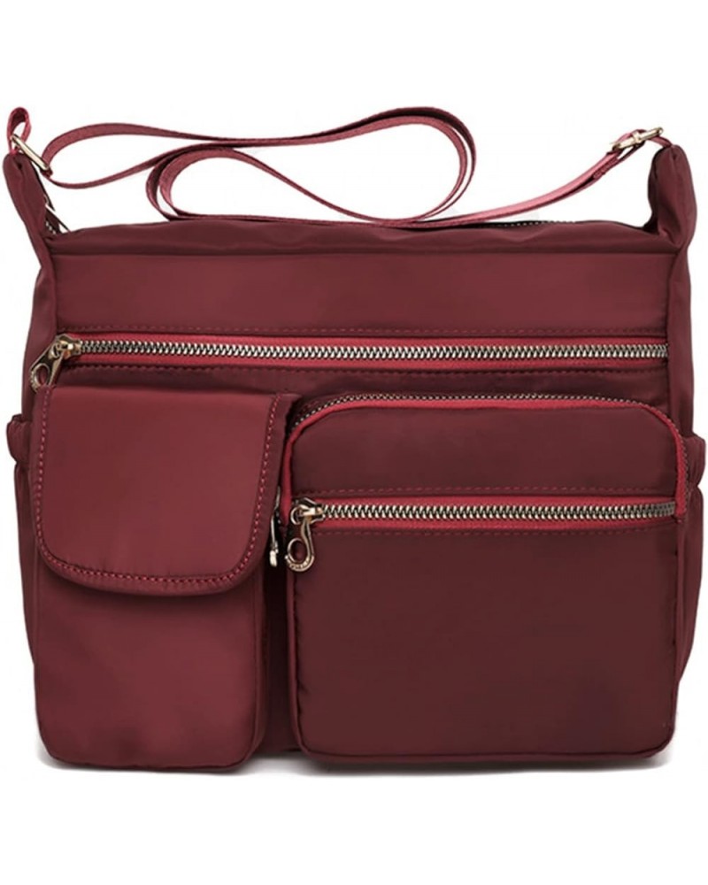 Crossbody Purses for Women Nylon Multipockets Messenger Shoulder Bags Lightweight Daily Pocketbooks Red $14.81 Shoulder Bags