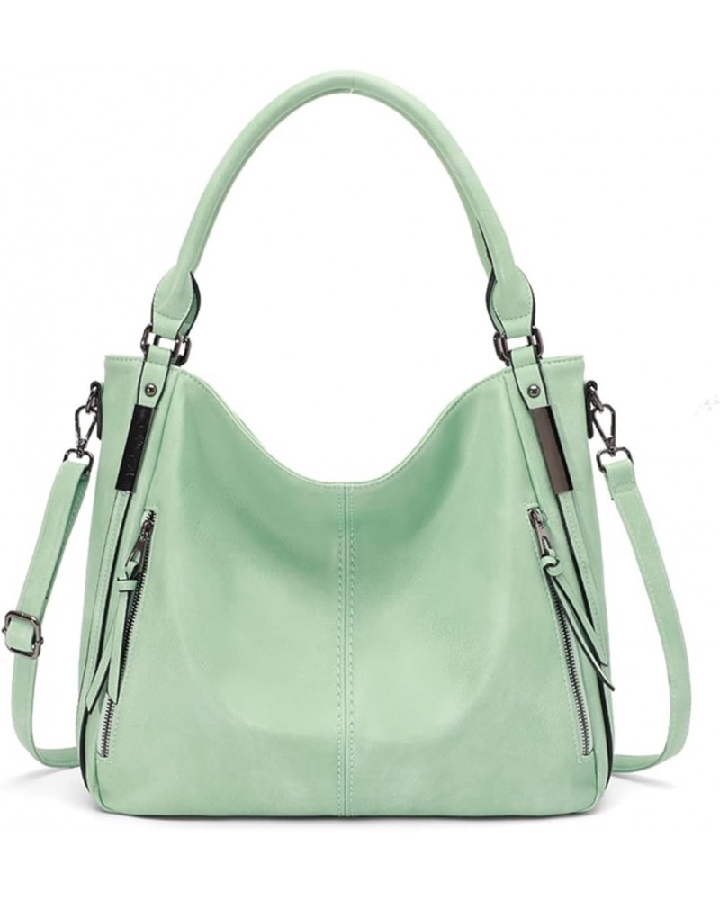 Large Handbag Women Crossbody Messenger Bags Purse PU Leather Waterproof Green $24.74 Satchels