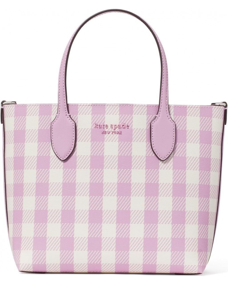 Bleecker Gingham Printed PVC Medium Crossbody Tote, Berry Cream Multi $66.08 Totes