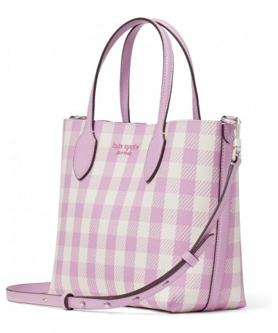 Bleecker Gingham Printed PVC Medium Crossbody Tote, Berry Cream Multi $66.08 Totes