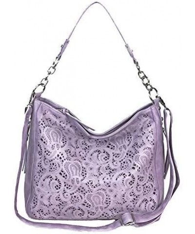 Laser Cut Bling Hobo fashion CCW Bag Faux Leather Concealed Carry Purse Lavender $23.69 Hobo Bags