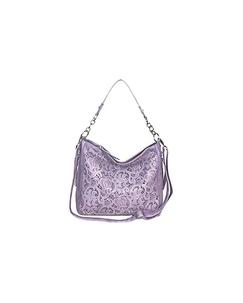 Laser Cut Bling Hobo fashion CCW Bag Faux Leather Concealed Carry Purse Lavender $23.69 Hobo Bags