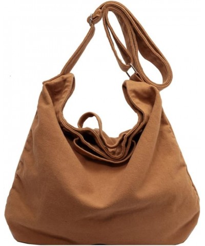 Women Fashion Handbags Lightweight Crossbody Bags Hobo Bag Canvas Shoulder Bag Top Handle Purse Messenger Bag Brown $11.76 Ho...