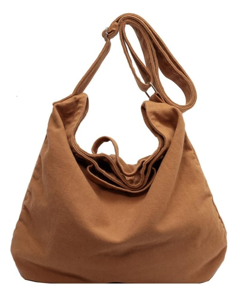 Women Fashion Handbags Lightweight Crossbody Bags Hobo Bag Canvas Shoulder Bag Top Handle Purse Messenger Bag Brown $11.76 Ho...