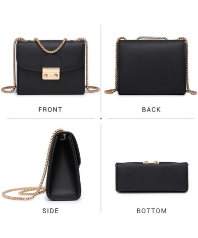 Women Small Crossbody Bag Designer Evening Bag Clutch Purse Handbag for Wedding/Prom/Party with Double Chain Strap Black $22....