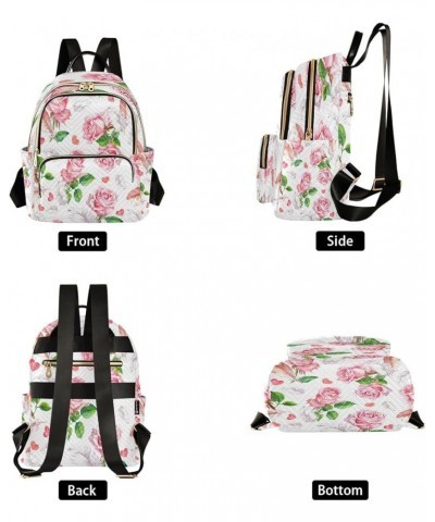 Fashion Backpack Mini Backpack Purse Casual Daily Backpack Feather Pink Rose for Travel for College Work Small $18.01 Backpacks