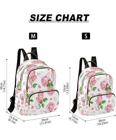 Fashion Backpack Mini Backpack Purse Casual Daily Backpack Feather Pink Rose for Travel for College Work Small $18.01 Backpacks