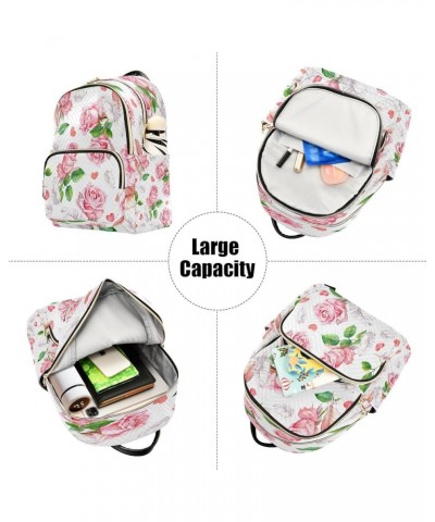 Fashion Backpack Mini Backpack Purse Casual Daily Backpack Feather Pink Rose for Travel for College Work Small $18.01 Backpacks