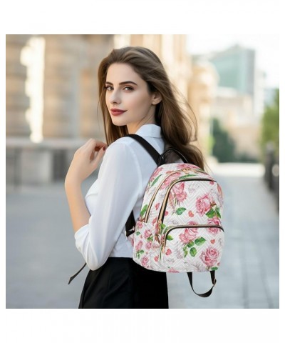 Fashion Backpack Mini Backpack Purse Casual Daily Backpack Feather Pink Rose for Travel for College Work Small $18.01 Backpacks