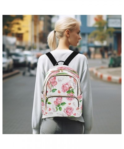 Fashion Backpack Mini Backpack Purse Casual Daily Backpack Feather Pink Rose for Travel for College Work Small $18.01 Backpacks