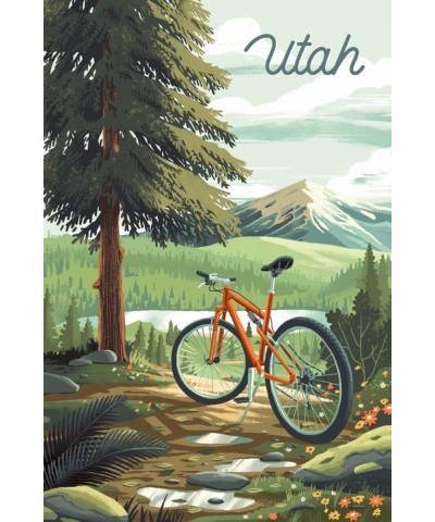 Utah, Off To Wander, Cycling with Mountains (16x24 Giclee Gallery Art Print, Vivid Textured Wall Decor) $20.99 Totes