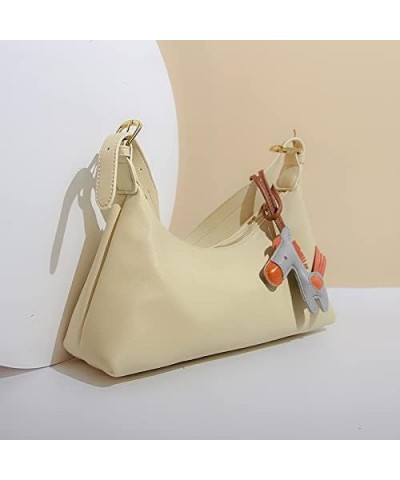 Shoulder Bag for Women Vegan Leather Purse Classic Clutch Handbag with small horse decorate Yellow $16.32 Clutches