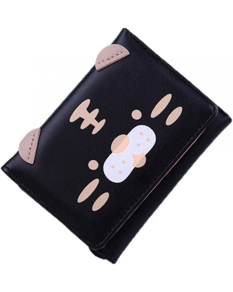 Women's Wallet Women's Card Holder Lady's Clutch Bag Small Wallet Cute Short Cartoon Coin Purse 3 Heise $21.58 Wallets