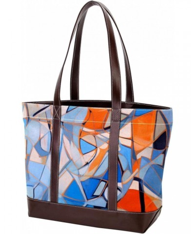 Large Tote Bags for Women, Handbag with Zipper Shoulder Bag, abstract art patterns $20.61 Totes