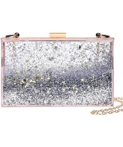 Magical Transparent Sequins Clutch Purse Evening Handbag For Party Prom Bride Silver $21.44 Evening Bags