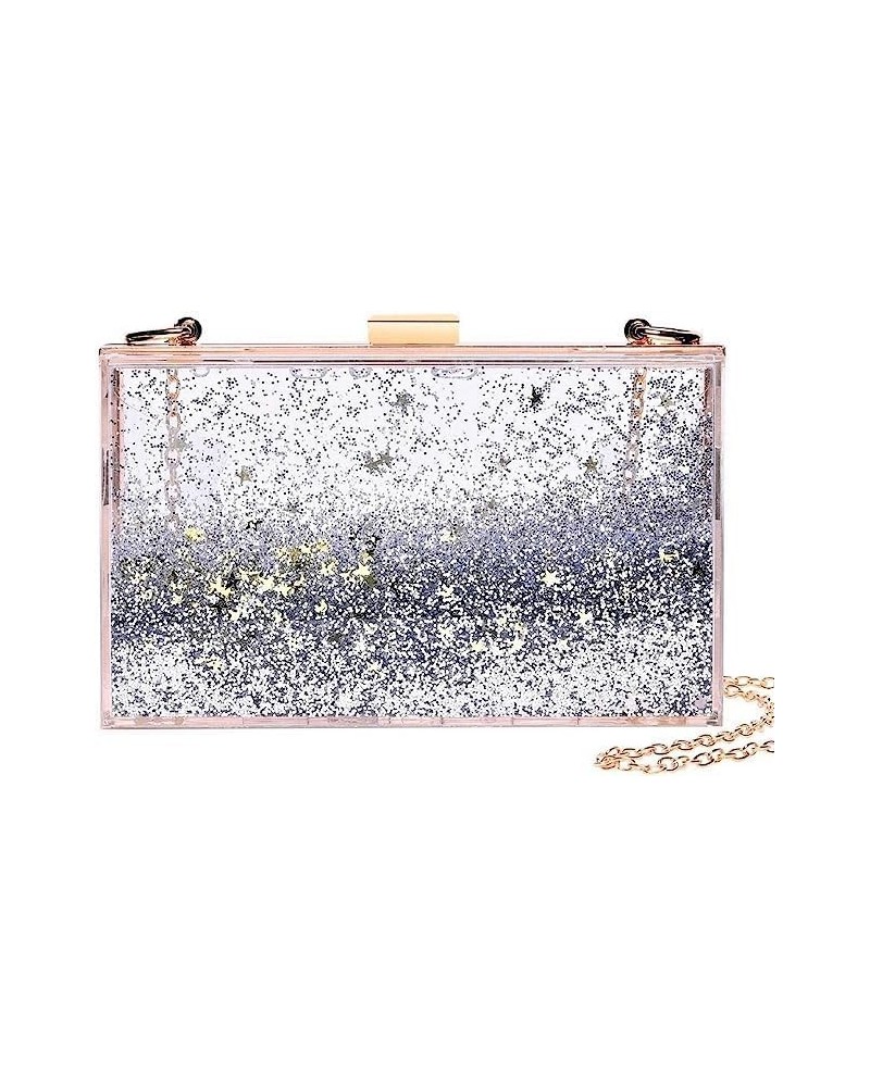 Magical Transparent Sequins Clutch Purse Evening Handbag For Party Prom Bride Silver $21.44 Evening Bags