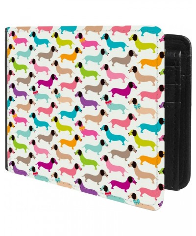 Unique Desige Pattern - Colorful Dogs, Slim Front Pocket Wallet Billfold RFID Blocking $10.84 Wallets