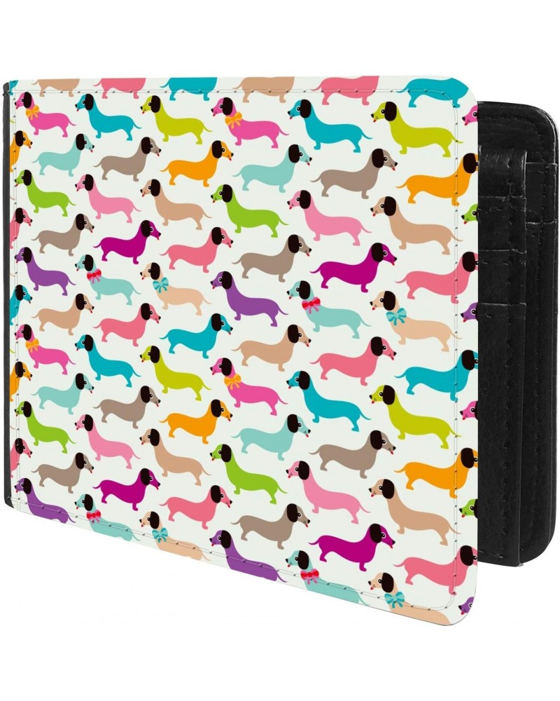 Unique Desige Pattern - Colorful Dogs, Slim Front Pocket Wallet Billfold RFID Blocking $10.84 Wallets