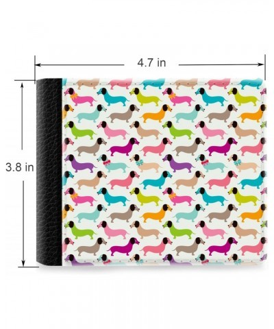 Unique Desige Pattern - Colorful Dogs, Slim Front Pocket Wallet Billfold RFID Blocking $10.84 Wallets