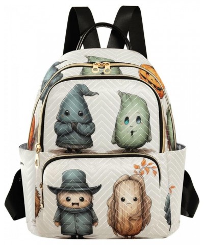 Women's Small Fashion Backpack Cute Halloween Characters Print Ladies Travel Daypack Aesthetic Shoulder Bag 10.2×5.1×12.5 IN ...