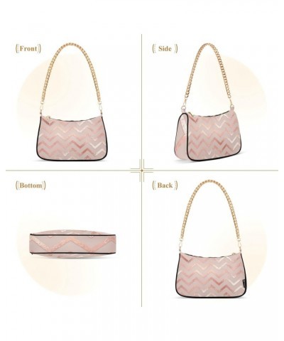 Handbags Shoulder Bag Womens Tote Clutch Purses Rose Gold Stripe Satchel Bags for Women $17.69 Satchels