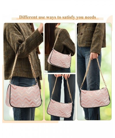 Handbags Shoulder Bag Womens Tote Clutch Purses Rose Gold Stripe Satchel Bags for Women $17.69 Satchels