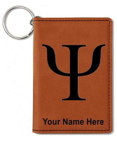 ID Holder Wallet, Psi Symbol, Personalized Engraving Included (Black with Silver) Dark Brown $16.23 Wallets